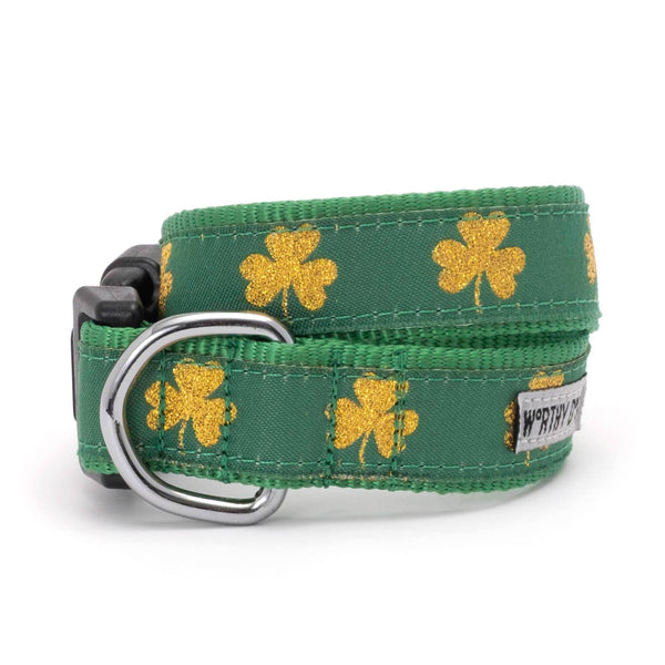 Good Luck Dog Collar: Green / Medium