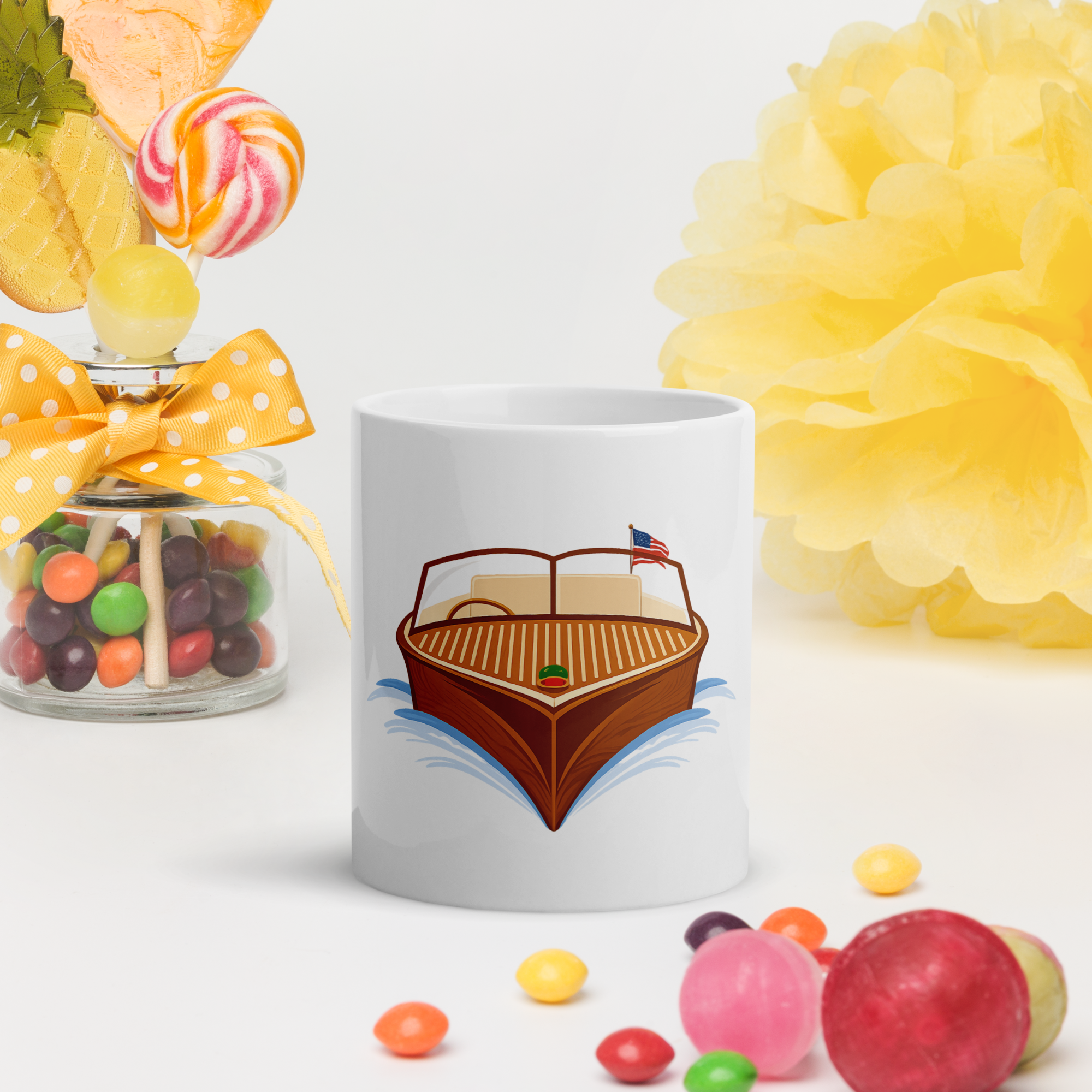 White glossy mug